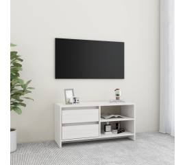 Comodă tv, alb, 80x31x39 cm, lemn masiv de pin