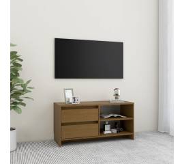 Comodă tv, maro miere, 80x31x39 cm, lemn masiv de pin