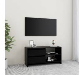 Comodă tv, negru, 80x31x39 cm, lemn masiv de pin