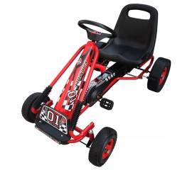 Kart copii cu pedale și scaun reglabil roșu