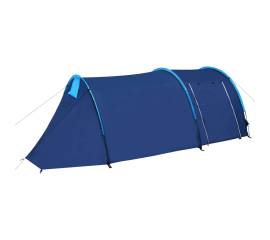 Cort camping 4 persoane, bleumarin/albastru deschis