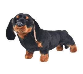 Câine din pluș de jucărie dachshund, negru, xxl