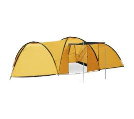 Cort camping tip iglu, 8 persoane, galben, 650 x 240 x 190 cm