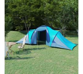 Cort camping, 6 persoane, albastru și bleu