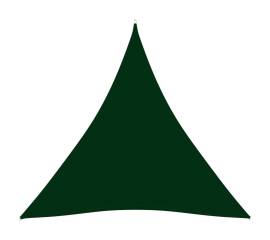 Parasolar, verde închis, 4x4x4m, țesătură oxford, triunghiular