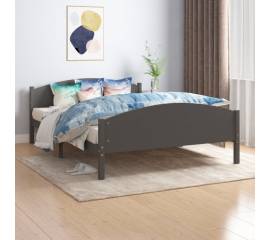 Cadru de pat, gri închis, 160x200 cm, lemn masiv de pin