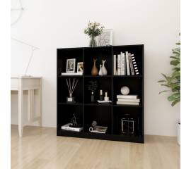 Bibliotecă/separator cameră negru 104x33,5x110cm lemn masiv pin