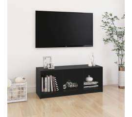 Comodă tv, negru, 104x33x41 cm, lemn masiv de pin
