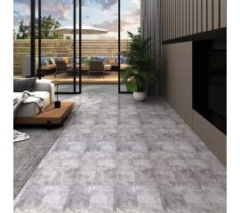 Plăci de pardoseală, maro ciment, 5,26 m², pvc, 2 mm
