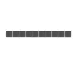 Set de panouri de gard, negru, 1737x186 cm, wpc