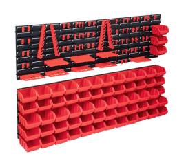 Set cutii depozitare 141 piese cu panouri de perete, roșu&negru