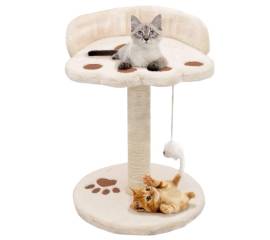Ansamblu pisici cu stâlp funie sisal, bej și maro, 40 cm