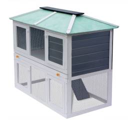 Cușcă pentru iepuri și alte animale, cu două niveluri, lemn