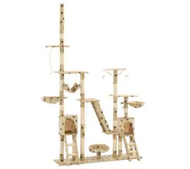 Ansamblu pisici cu funie sisal, 230-250 cm imprimeu lăbuțe, bej