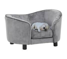 Canapea pentru câini, gri, 69 x 49 x 40 cm, pluș