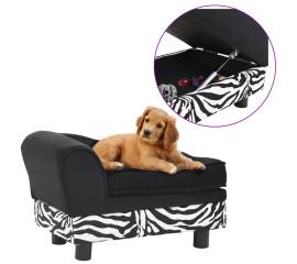 Canapea pentru câini, negru, 57x34x36 cm, pluș