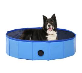Piscină pentru câini pliabilă, albastru, 80 x 20 cm, pvc