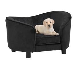 Canapea pentru câini, negru, 69x49x40 cm, pluș