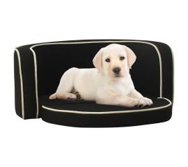 Canapea de câini pliabilă, negru, 76x71x30 cm, in, cu pernă