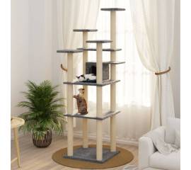 Ansamblu pisici, stâlpi din funie sisal, gri închis, 171 cm