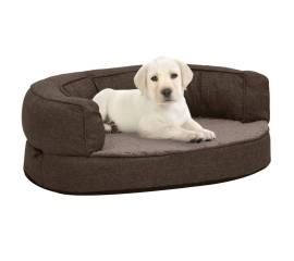 Saltea ergonomică pat de câini maro, 60x42 cm, aspect in/fleece