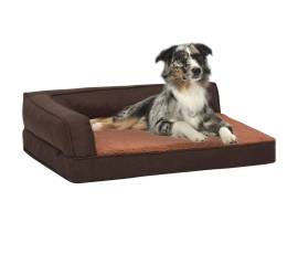 Saltea ergonomică pat de câini maro 60x42 cm aspect in/fleece