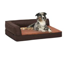 Saltea ergonomică pat de câini maro 75x53 cm aspect in/fleece