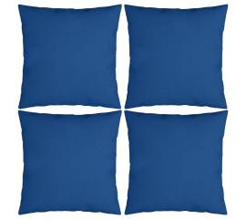 Perne decorative, 4 buc., albastru, 50x50 cm, material textil