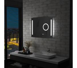 Oglindă cu led de perete de baie cu senzor tactil, 80 x 60 cm