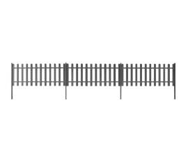 Gard din șipci cu stâlpi, 3 buc., 600x60 cm, wpc