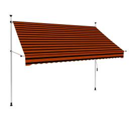 Copertină retractabilă manual, portocaliu și maro, 250 cm