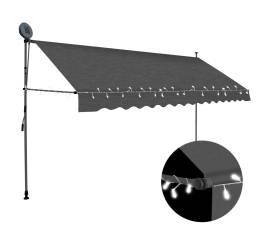 Copertină retractabilă manual cu led, antracit, 350 cm