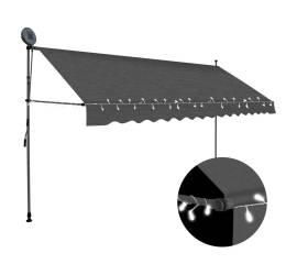 Copertină retractabilă manual cu led, antracit, 400 cm