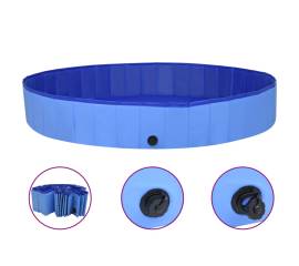 Piscină pentru câini pliabilă, albastru, 200 x 30 cm, pvc