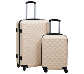 Set de valize cu carcasă rigidă, 2 piese, auriu, abs