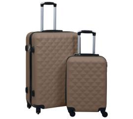 Set de valize cu carcasă rigidă, 2 piese, maro, abs