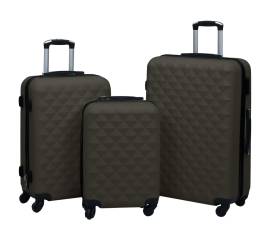 Set de valize cu carcasă rigidă, 3 piese, antracit, abs