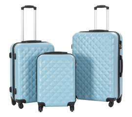 Set valiză carcasă rigidă, 3 buc., albastru, abs
