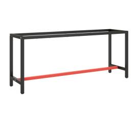 Cadru banc de lucru, negru mat/roșu mat, 190x50x79 cm, metal