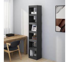 Bibliotecă/separator cameră, gri, 40x30x199 cm, lemn masiv pin