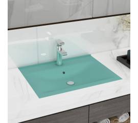 Chiuvetă baie lux, orificiu robinet verde mat 60x46 cm ceramică