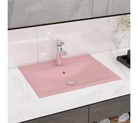 Chiuvetă baie lux orificiu robinet roz mat 60x46 cm ceramică