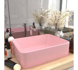 Chiuvetă de baie lux, roz mat, 41 x 30 x 12 cm, ceramică