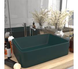 Chiuvetă de baie lux, verde închis mat, 41x30x12 cm, ceramică