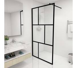 Paravan de duș walk-in, negru, 100x195 cm, sticlă securizată