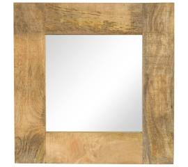 Oglindă, lemn masiv de mango, 50 x 50 cm