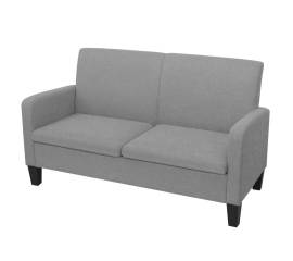 Canapea cu 2 locuri, 135 x 65 x 76 cm, gri deschis