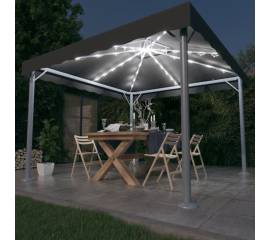 Pavilion cu șiruri de lumini led, antracit, 300x300cm aluminiu