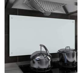 Panou antistropi bucătărie, alb, 100x50 cm, sticlă securizată