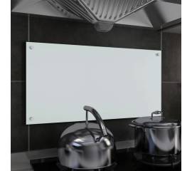 Panou antistropi bucătărie, alb, 80x40 cm, sticlă securizată